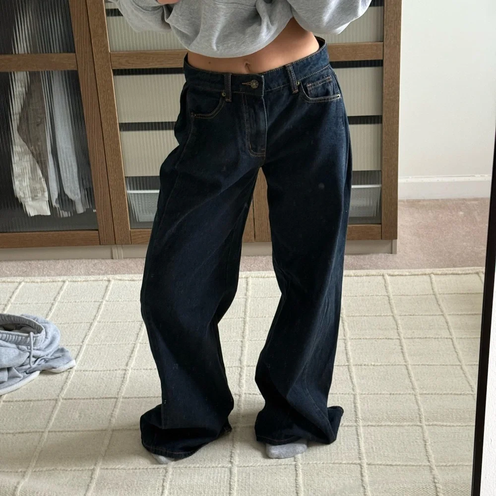 Lioness Dark Wash Wide Leg Jeans - Picture 1 of 4